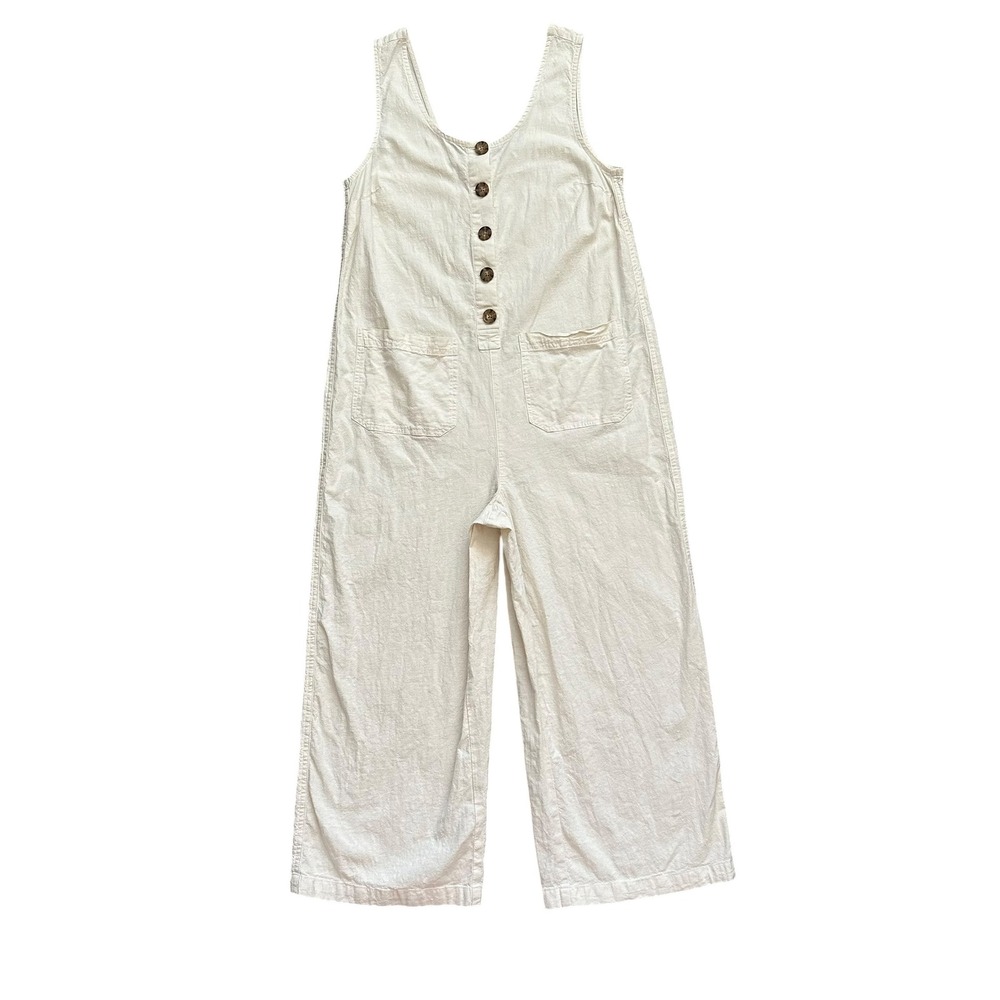 Marine Layer Sydney Beach Jumpsuit Linen Blend Wide Leg Coastal Small - Picture 3 of 10